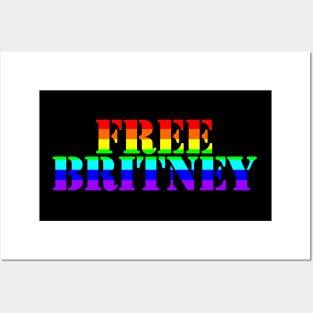 Free Britney Typography Bright Rainbow Text Posters and Art